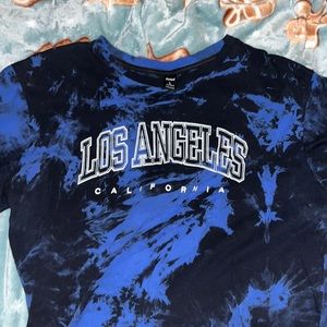 Blue and black, Los Angeles California, men’s T-shirt